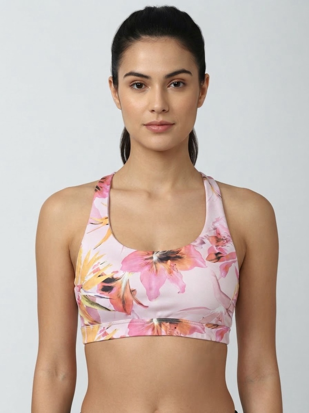 Pretty Floral Pink Sports Bra 🌸